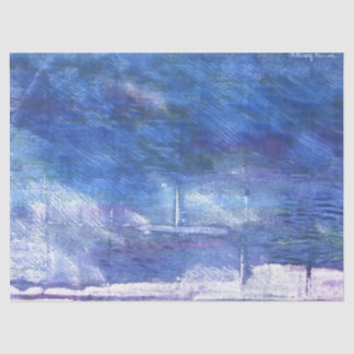 Blaue Kunst Seidenpapier