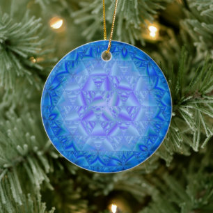 Blaue Kunst-Weihnachtsverzierung Frosts generative Keramik Ornament
