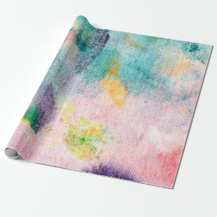 Blaue künstlerische Darstellung. Weiße zeitgenössi Geschenkpapier