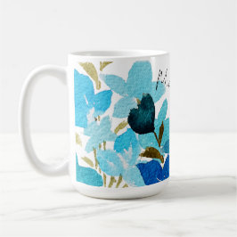 Blaue künstlerische Wildblumen Kaffeetasse