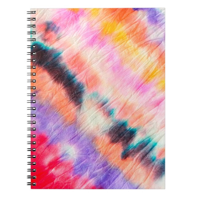 Blaue Kunstmalerei. Gefärbte Krawatte Textur. LILA Notizblock (Vorderseite)