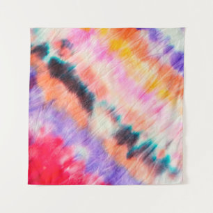 Blaue Kunstmalerei. Gefärbte Krawatte Textur. LILA Wandteppich