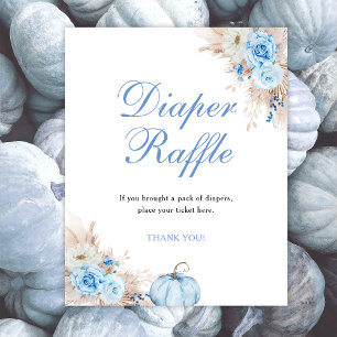 Blaue Kürbis-Baby-Party-Windel-Raffle-Poster Poster