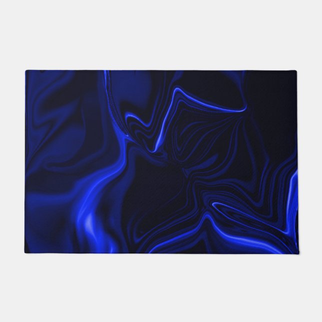 Blaue Kurven im blauen escura. Bild Fußmatte (Vorderseite)