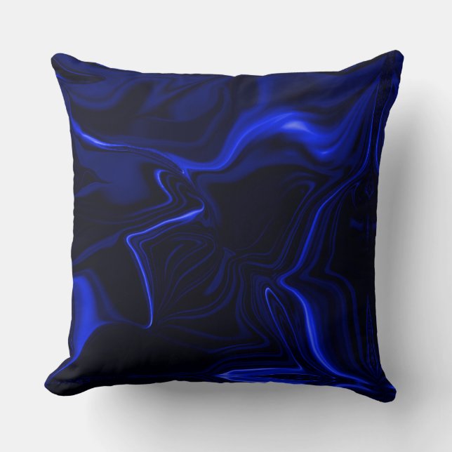 Blaue Kurven im blauen escura. Bild Kissen (Vorderseite)