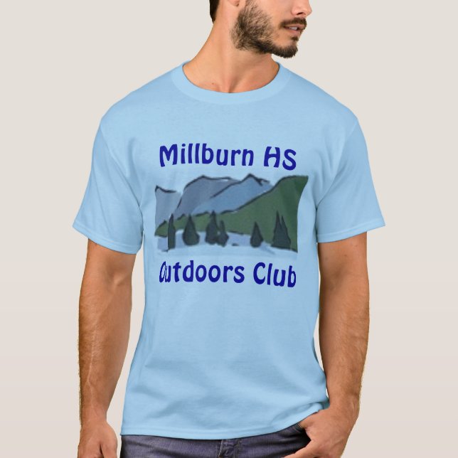 Blaue kurze Hülse T-Shirt (Vorderseite)