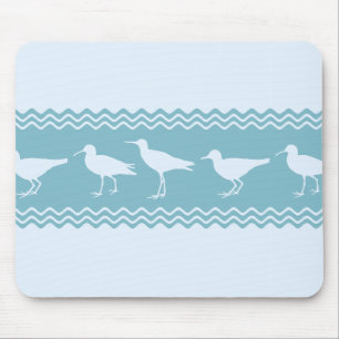 Blaue Küste Sandpiper Bird Stripes Mousepad