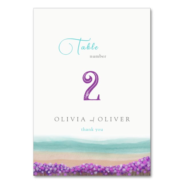 Blaue Küste Tischnummer (Vorderseite)