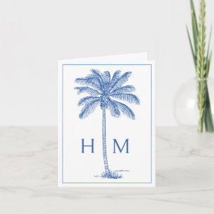 Blaue Küsten-Palmetto-Palme Monogramm