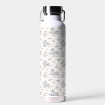 Blaue Küstenfranzösische Toile-Wasserflasche