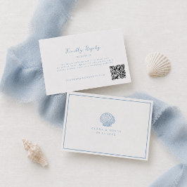 Blaue Küstenhochzeit Online-RSVP Begleitkarte