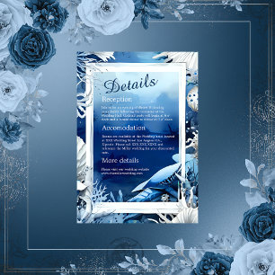 Blaue Küstenvibe Hochzeitskarte Begleitkarte