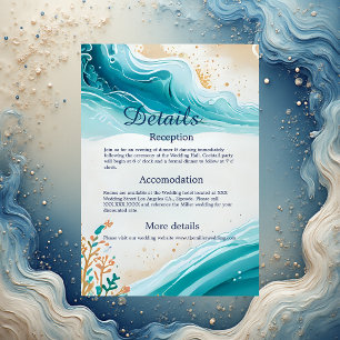 Blaue Küstenvibe Hochzeitskarte Begleitkarte