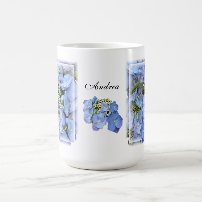Blaue Lacecap Hydrangeas Kaffeetasse (Mittel)
