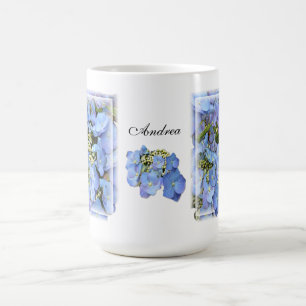Blaue Lacecap Hydrangeas Kaffeetasse