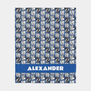 Blaue Lacrosse Blöcke Fleecedecke
