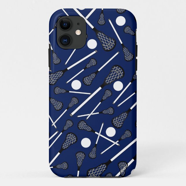Blaue Lacrosse Sticks Case-Mate iPhone Hülle (Rückseite)