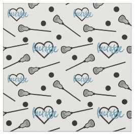 Blaue Lacrosse Sticks und Herzmuster Stoff