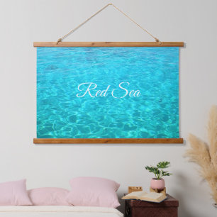Blaue Lagune im Roten Meer Wandteppich Mit Holzrahmen