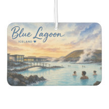 Blaue Lagune Island Thermalbad Aquarell