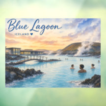 Blaue Lagune Island Thermalbad Aquarell