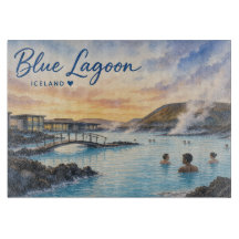 Blaue Lagune Island Thermalbad Aquarell