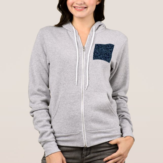 Blaue Lagune Mitternacht Pflasterstein Patchwork T Hoodie (Vorderseite)