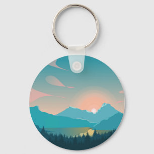 Blaue Landschaft Schlüsselanhänger