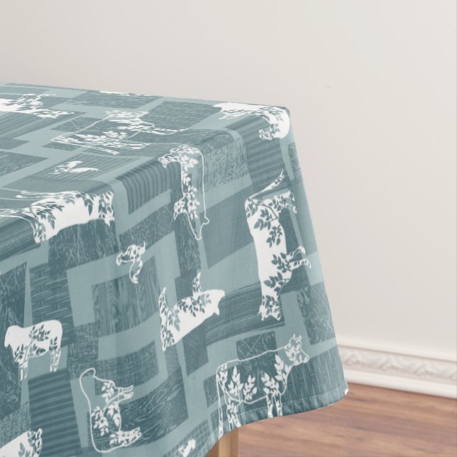Blaue Landtiere Tischdecke (Beispiel)