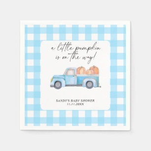 Blaue Lastwagen Kleine Kürbis-Fall-Baby-Party Serviette