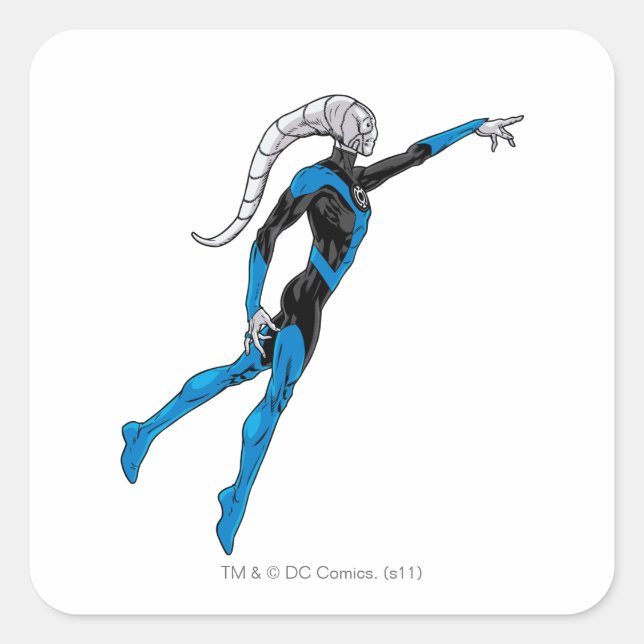 Blaue Laterne 10 Quadratischer Aufkleber (Vorderseite)