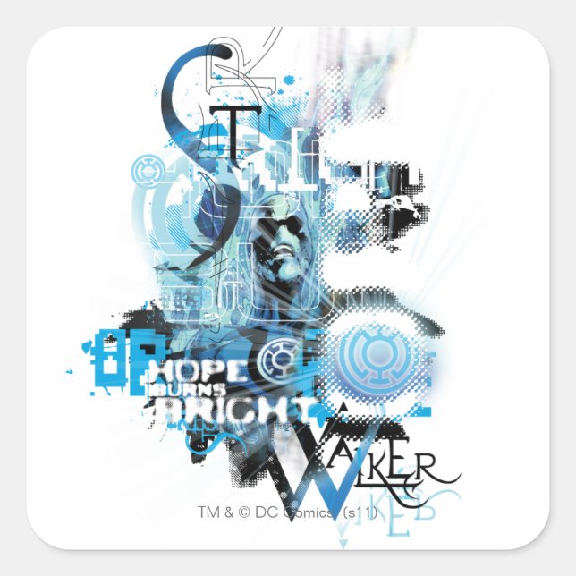 Blaue Laterne Grafik 1 Quadratischer Aufkleber (Vorderseite)
