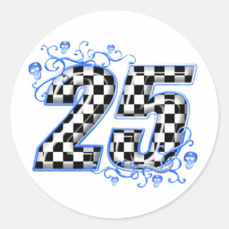 blaue laufende Nr. 25 Runder Aufkleber