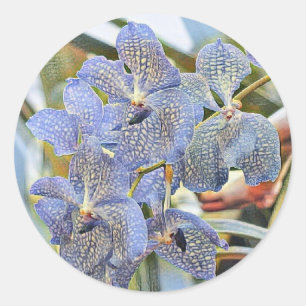 Blaue Lavander-Blume Runder Aufkleber