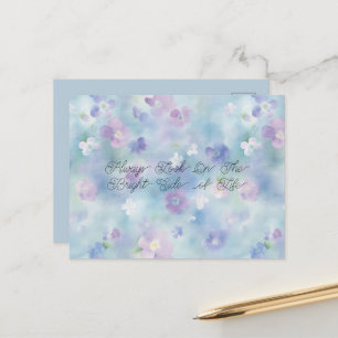 Blaue Lavendel Weiße Lila Blumen Helle Seite Postkarte