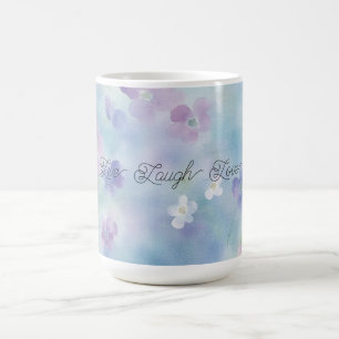 Blaue Lavendel Weiße Violette Blumen Kaffeetasse