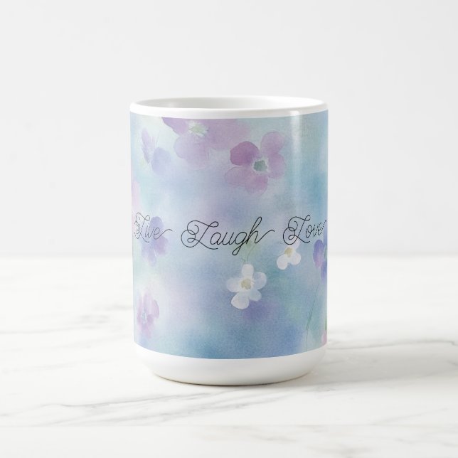 Blaue Lavendel Weiße Violette Blumen Kaffeetasse (Mittel)
