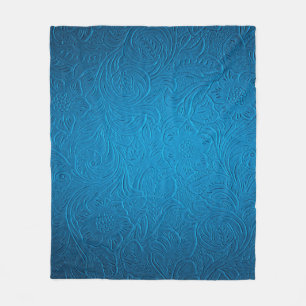 Blaue Ledertextur Fleecedecke
