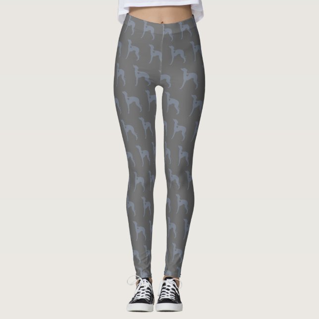 Blaue Leggings des italienischen Windhunds (Vorderseite)