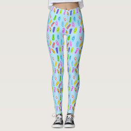Blaue Leggings für Flop-Muster gedreht