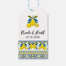 Blaue Lemon Wasserfarbe Mittelmeer Hochzeit