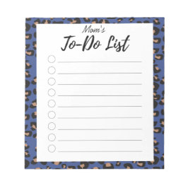 Blaue Leopard-Liste Notizblock