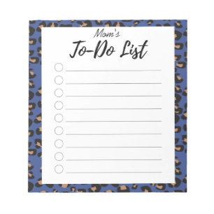 Blaue Leopard-Liste Notizblock