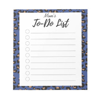 Blaue Leopard-Liste Notizblock