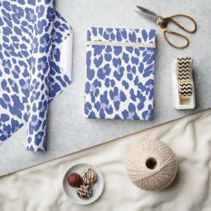 Blaue Leopard-Muster Geschenkpapier