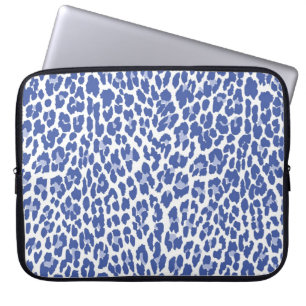 Blaue Leopard-Muster Laptopschutzhülle