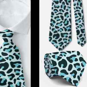 Blaue Leoparden-Druck Punk-Rock-Krawatte Krawatte