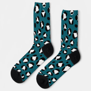 Blaue Leoparden-Druck-Tiermuster-Modestrümpfe Socken