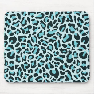 Blaue Leopardendruck-Glamour-Mauspad Mousepad