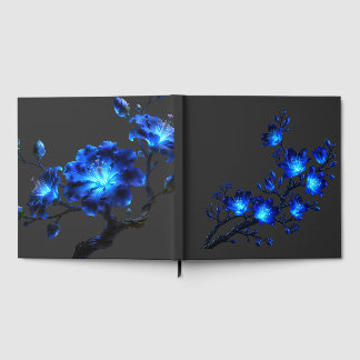 Blaue leuchtende Blumen-Zweig-Gästebuch Gästebuch
